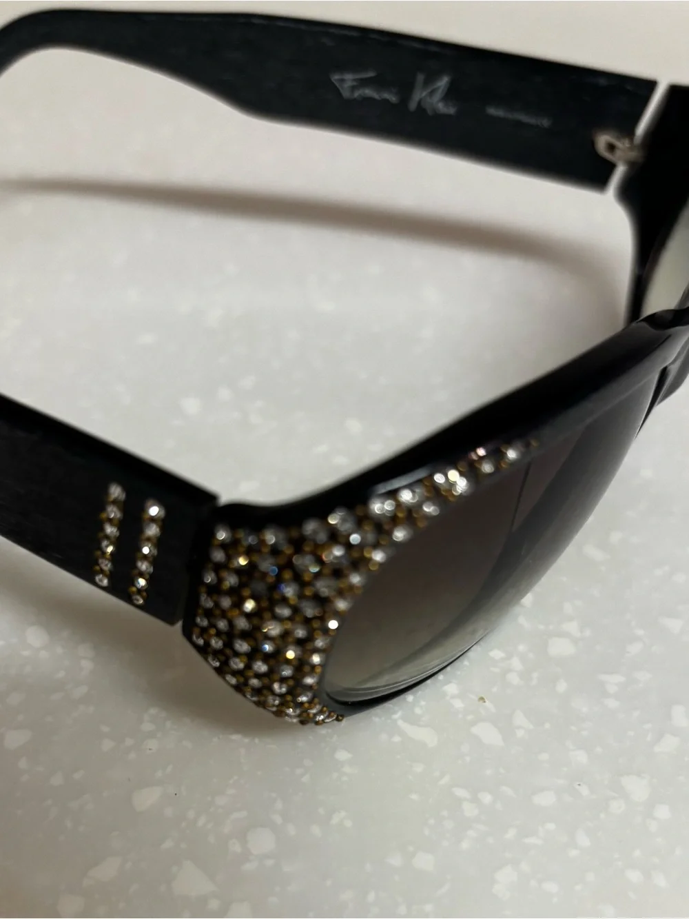Francis Klein Eyeglasses Frames petite Made In France Swarovski Crystals Bluish